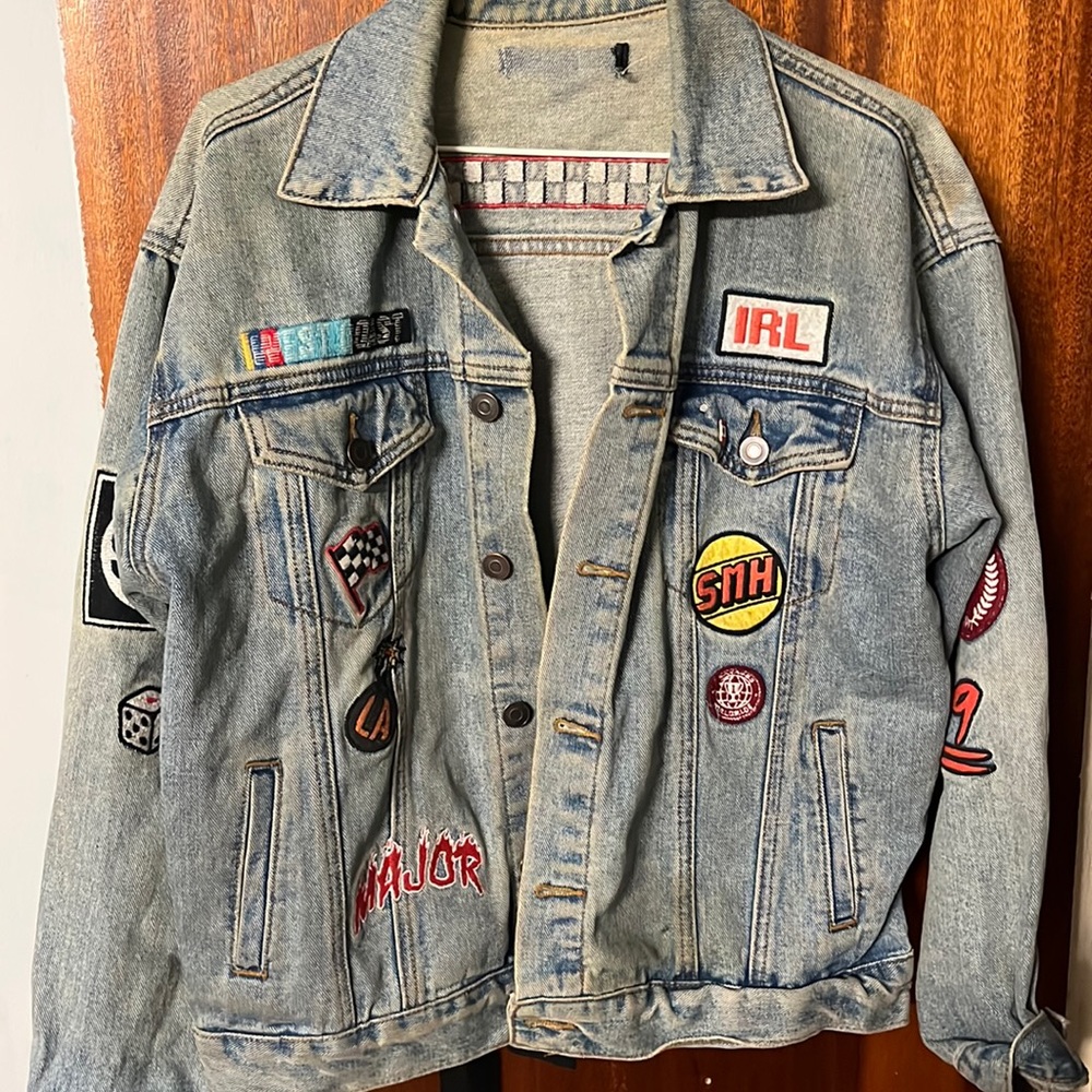 Vintage jean jacket with patches